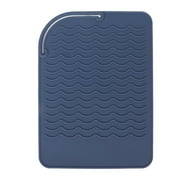 Heat Insulation Silicone Mat Corrugated Pattern Anti Skid Flexible High Temperature Resistant Mat Blue