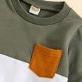 thumbnail image 3 of Kaprioy Toddler Baby Boy Outfits Fall Winter Clothes Color Block Long Sleeve Sweatshirt Pullover Tops + Joggers Pants Outfit Set, 3 of 6