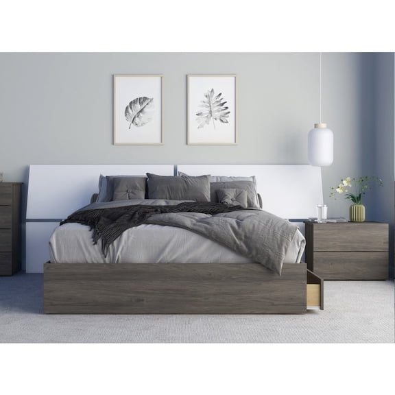 Nexera 3-Piece Bedroom Set With Bed Frame, Headboard & Nightstand, Queen