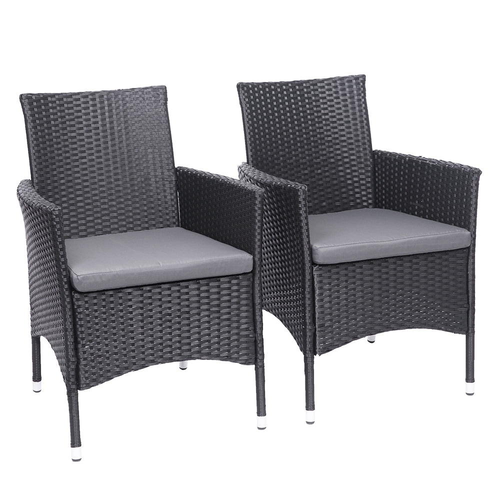 iTopRoad 2 Pieces Wicker Dining Chairs Knight Home Corsica Outdoor