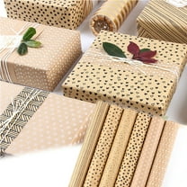 Cheer US Happy Birthday Wrapping Paper For Boys Men Women Girls Kids,Recycled Gift Wrapping Paper,Brown Kraft Folded Paper with Jute Strings, Stickers and Bows for Birthday Occasions