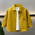 thumbnail image 5 of XYAIYT Cute Boys Shirt Jacket with Pocket Lapel Long Sleeve Button Down Shirts Coat Fall Spring Wear for Kids, 5 of 5