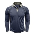 thumbnail image 5 of MIXUE Polo Shirts For Men Summer Solid Color Lapel Button Down Long Sleeve Casual Comfortable Breathable Daily-Wear,Blue,XL, 5 of 7