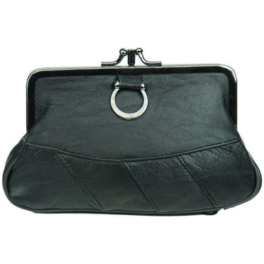 Genuine Leather Change Purse with Clasp Closure 11-3016 (C)