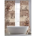 thumbnail image 5 of Country Star Brown Sheer Curtains 96 Inch Length 2 Panels Set Window Treatments, Farmhouse Vintage Plants Wooden Rod Pocket Semi Curtains for Living Room/Bedroom/Kitchen Décor, 104"W x 96"L, 5 of 7