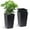 Black, variant on EastVita Merxent 22.5 Inch Tall Planter Set of 2, Indoor ＆ Outdoor Black Taper Planter with Shelf Insert, Self-Absorbing Plastic Flower Pots, Large Resin Plant Pots