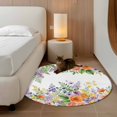 thumbnail image 2 of Round Rugs 3.3Ft, Pink Orange Flowers Round Area Rug Washable Indoor Throw Carpet, Spring Floral Farmhouse Botanical Soft Non Slip Circle Rug for Laundry Room Patio Home Decor Aesthetic, 2 of 8