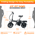thumbnail image 6 of Kunyun 48V 400W Adult Electric Bikes,14" Tires, 20mph, 19-22mi Range, Dual Disc Brakes, Adjustable Seat, Removable Basket, Folding Design., 6 of 9