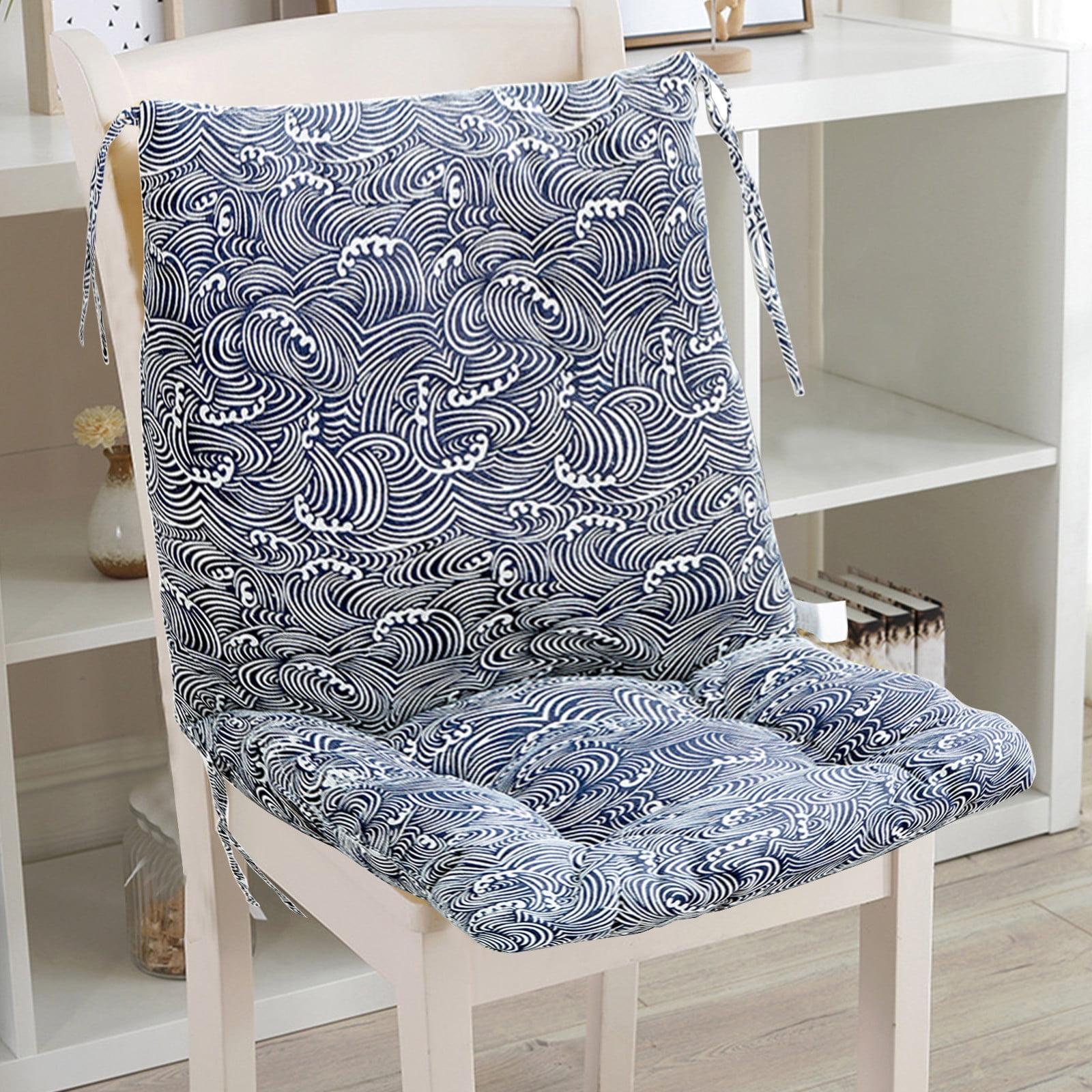 Dvumao High Back Chair Cushion, Outdoor Rocking Chair Pad with Straps, Replacement Cushion for Porch Swing, Wicker Bench, and Indoor Use