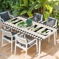 thumbnail image 2 of Rustic Home Table Cloths for 6 Foot Rectangle Tables, Eucalyptus Leaves Floral Beige Buffalo Plaid Patio Waterproof Elastic Fitted Tablecloths, Washable Rectangular Table Cover for Camping, 2 of 8