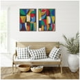 thumbnail image 3 of Kate and Laurel Abstract Deep 2 Piece Framed Canvas Wall Art Set by Rachel Lee, Sylvie Walnut Modern Contemporary, Abstract Art for Wall Decor, 3 of 8