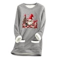 thumbnail image 3 of Feancey Womens Thermal Tunic Tops Christmas Fleece Lined Crewneck Sweatshirts Funny Santa Claus Printed Pullover Xmas Casual Loungewear Pajamas with Pockets Dark Gray M, 3 of 4