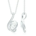 thumbnail image 3 of Rosec Jewels Lab Grown Diamond Pendant with Chain - EF-VS Grade Certified Necklace for Birthday, 10K White Gold, 3 of 7