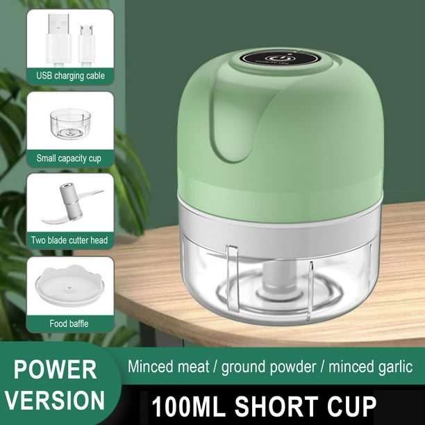 Fiudx Picadora de Ajo Eléctrica, Capacidad de 100 Ml, Carga Inalámbrica Por Usb, Portátil, Cuchillas de Acero Inoxidable, Trituración Rápida En 10 Segundos, Diseño Fácil de Limpiar, para Cocinar, Uso