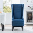 thumbnail image 2 of GZXS High Back Arm Chair,Modern Accent Chair 23" Wide Wing Back Chair,Side Chair,Fabric Wingback Chairs,Contemporary Leisure Side Chair with Wooden Legs (Blue), 2 of 10