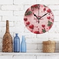 thumbnail image 6 of Roses Hearts Happy Valentine's Day Round Wall Clock Silent Analog Battery Operated Gold Pointer Home Decor 9.84" Diameter, 6 of 11