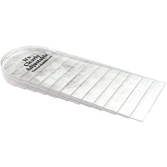 Multi-Layered Adjustable Heel Lift, Durable Transparent (Clear) Vinyl - Medium Up to Ladies Size 10, Men's Size 8½ (2-3/8'' Wide)