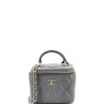 thumbnail image 1 of Pre-Owned Classic Top Handle Vanity Case with Chain Quilted Lambskin Mini By Rebag, 1 of 9