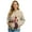 Cardinal Floral Print Light Beige, variant on Highland Cow Daisy Sunflower Yellow Womens Zip Up Long Sleeve Crewneck Sweatshirt Jacket Casual Loose Coats With Pockets Stylish Comfy Lightweight Outerwear, 4XL