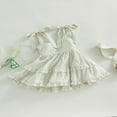 thumbnail image 3 of Bébé bébé Fille Été Boho Robe Couleur Unie Spaghetti Sangle Robe de Cou Carré Plage Robe de Soleil Blanc 2-3 Ans, 3 of 8