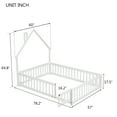 Toddler Floor Bed, BTMWAY Full Size Wood Floor Bed with HouseShaped