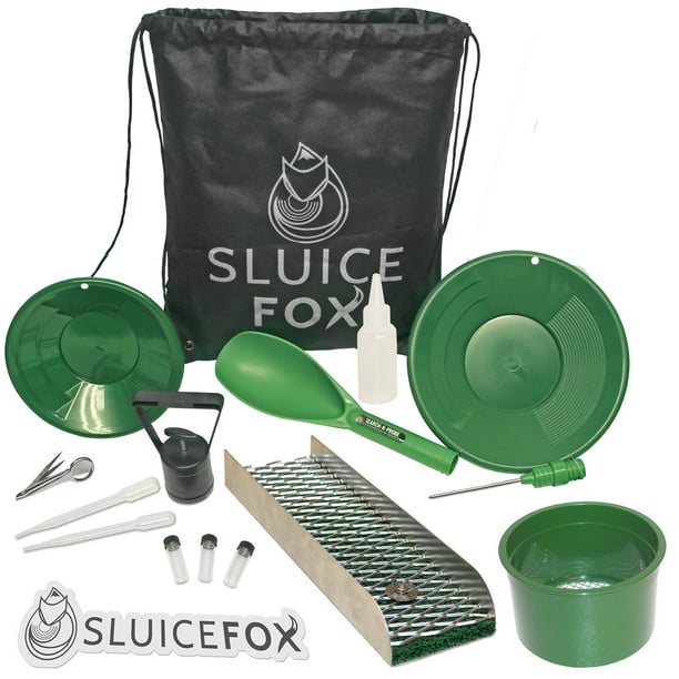 Gold Panning Kit Mini Sluice Box Black Sand Magnet Free Tote Backpack Walmart Com Walmart Com