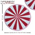thumbnail image 4 of Minted Bead Embroidered PlacematColor: Red & WhiteSize: 13.5" RoundSet of 2, 4 of 10