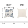 thumbnail image 4 of Spring Blue Floral Pillow Covers 20x20 Inch Set of 2, Chinoiserie Blue Flower Decorative Throw Pillowcase Vintage Floral Outdoor Cushion Cover for Sofa Couch Living Room Bed Decor, 4 of 5