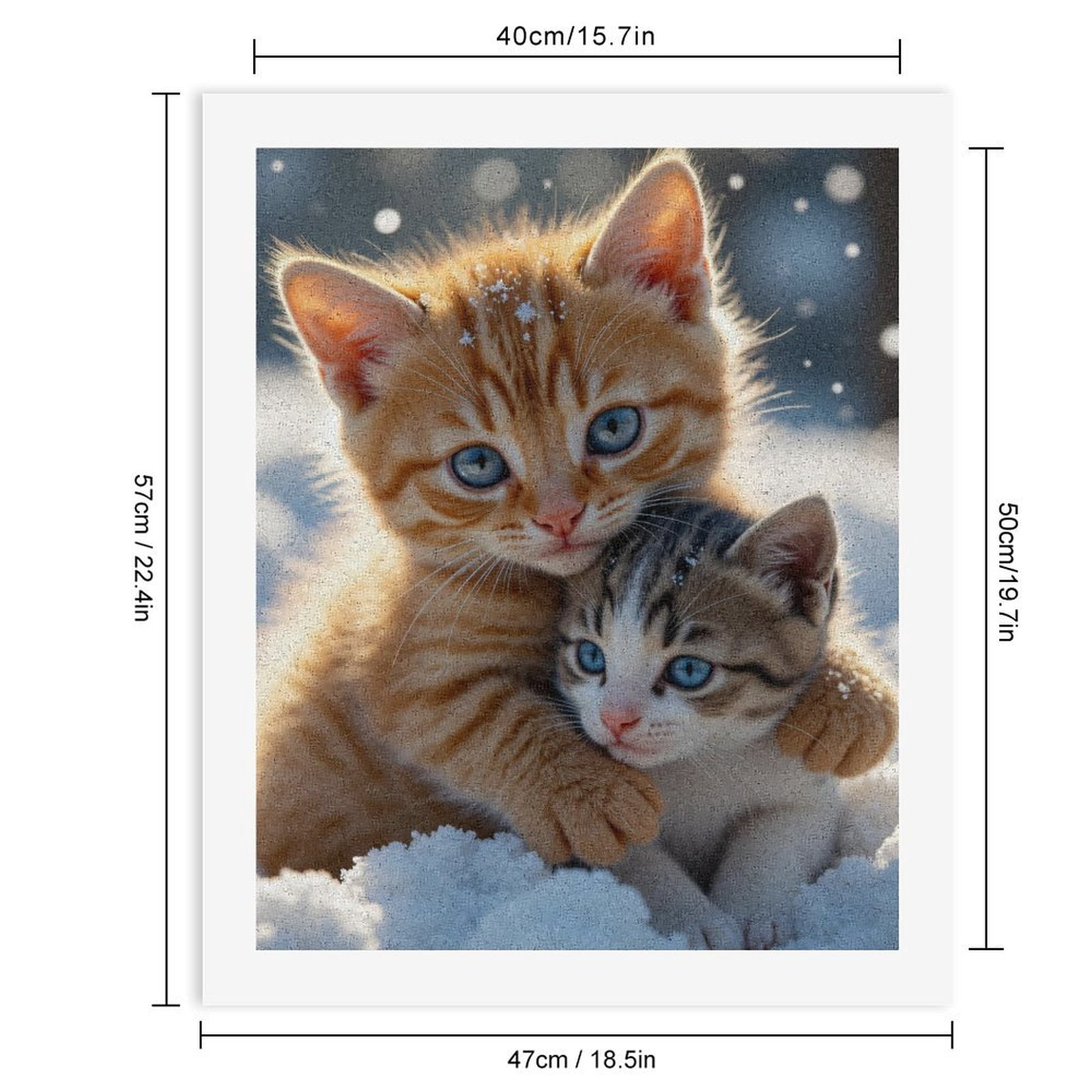 Paint by Numbers Kit for Adults, Snow Kitten Duo Blue Eyes Paint by Numbers, Easy Paint by Numbers Kit for Adults Beginner, DIY Adult Paint by Number Kits on Canvas, Home Decor