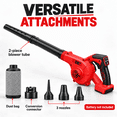 thumbnail image 4 of Cordless Leaf Blower for Milwaukee 18V Battery, 4 in 1 Blower/Vacuunm/Inflator/Deflator, Electric Mini Leaf Blower, 3 Speeds, 190 MPH with Extended Tube for Lawn Care(Bare Tool Only), 4 of 8