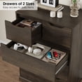 thumbnail image 2 of Homfa 5 Drawer Tall Dresser, Wood Storage Nightstand Chest of Drawers with Cutout Handles for Living Room, Dark Brown, 2 of 7