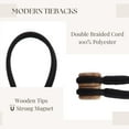 thumbnail image 6 of Evideco French Home Goods Curtain Holdbacks Black Magnetic Curtain Tieback – Double Braided Cord with Wooden Tips, 6 of 8