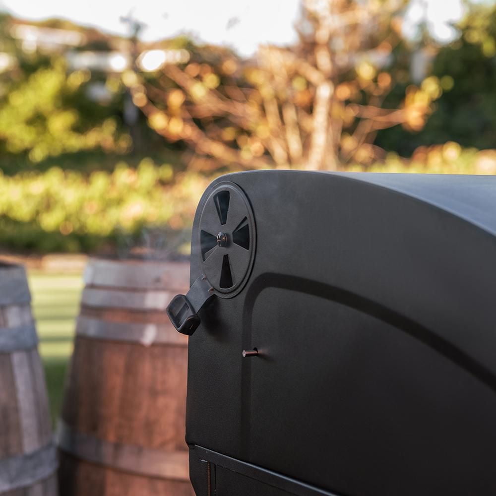 Cart-Style Charcoal Grill with Side Shelf