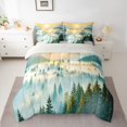 thumbnail image 3 of Manfei Wetsern Farmhouse Adult Twin Bedding Sets 7-Piece, Green Gold Bedding Comforter Set, Rustic Nature Scenery Reversible Sheet Sets, Luxury Bedroom Decor, 3 of 8
