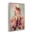 thumbnail image 4 of Stupell Industries Cowgirl & Soft Florals Novelty Painting Gray Framed Art Print Wall Art, 16 x 24, 4 of 10