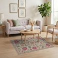 thumbnail image 3 of ODIKA 4'x6' Cream Pink Elegance in Floral Tapestry Washable Area Rug Vintage Inspired Botanical Patterns with Delicate for Bedroom, Reading Nook, Pet Friendly & Non-Shedding, 3 of 7