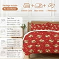 thumbnail image 6 of Santa Claus Reindeer Comforter Set Twin Size, Christmas Snowflakes Winter Red Soft Bedding Set for Man Woman, 4 Pieces Duvet Cover Set with Fitted Sheet, 2 Pillowcases, 6 of 9