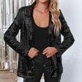 thumbnail image 5 of Womens Coat plus Size 4x Women Sequins Blazer Sequin Jacket Casual Long Sleeve Glitter Party Shiny Lapel Coat Rave Outerwear, 5 of 9