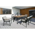 thumbnail image 5 of Armen Living Nofi Outdoor Patio Dining Table in Charcoal Finish with Teak Wood Top, 5 of 5
