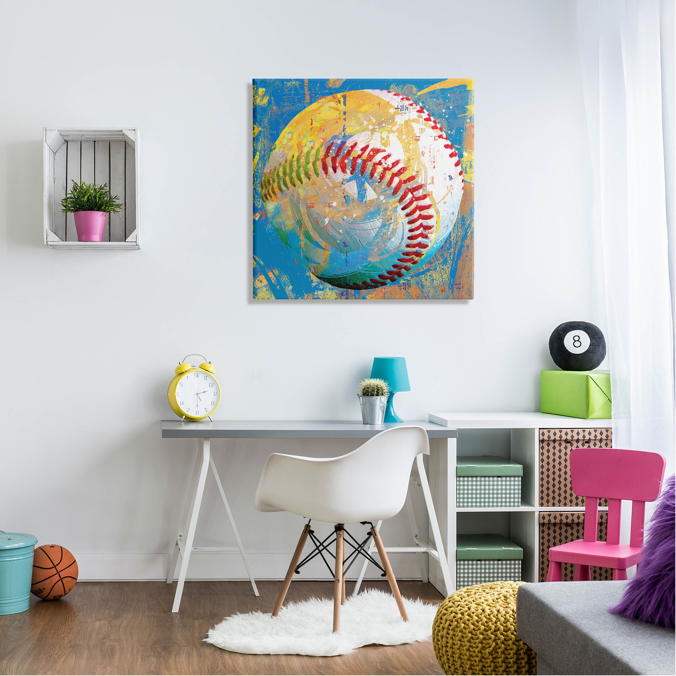 Stupell Industries Urban Style Baseball Sports Graphic Art Gallery Wrapped Canvas Print Wall Art, Design by Savannah Miller