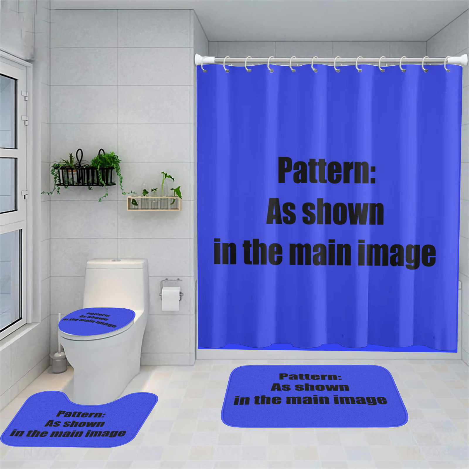 Lheaggik Cartoon Game Brother 4 Pcs Bathroom Sets with Shower Curtain and Rugs, Waterproof Polyester Shower Curtain Sets with Hooks