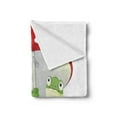 thumbnail image 2 of Frogs Soft Flannel Fleece Throw Blanket, Nursery Amphibian Animals Under Mushroom Umbrella in Rain Cartoon Illustration, Cozy Plush for Indoor and Outdoor Use, 70" x 90", Multicolor, by Ambesonne, 2 of 5