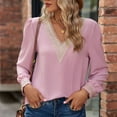 thumbnail image 6 of cfhntfmh Dressy Casual Shirts for Women Trendy Lace V Neck Basic Blouses Comfy Long Sleeve Embroidery Going out Tops, 6 of 6