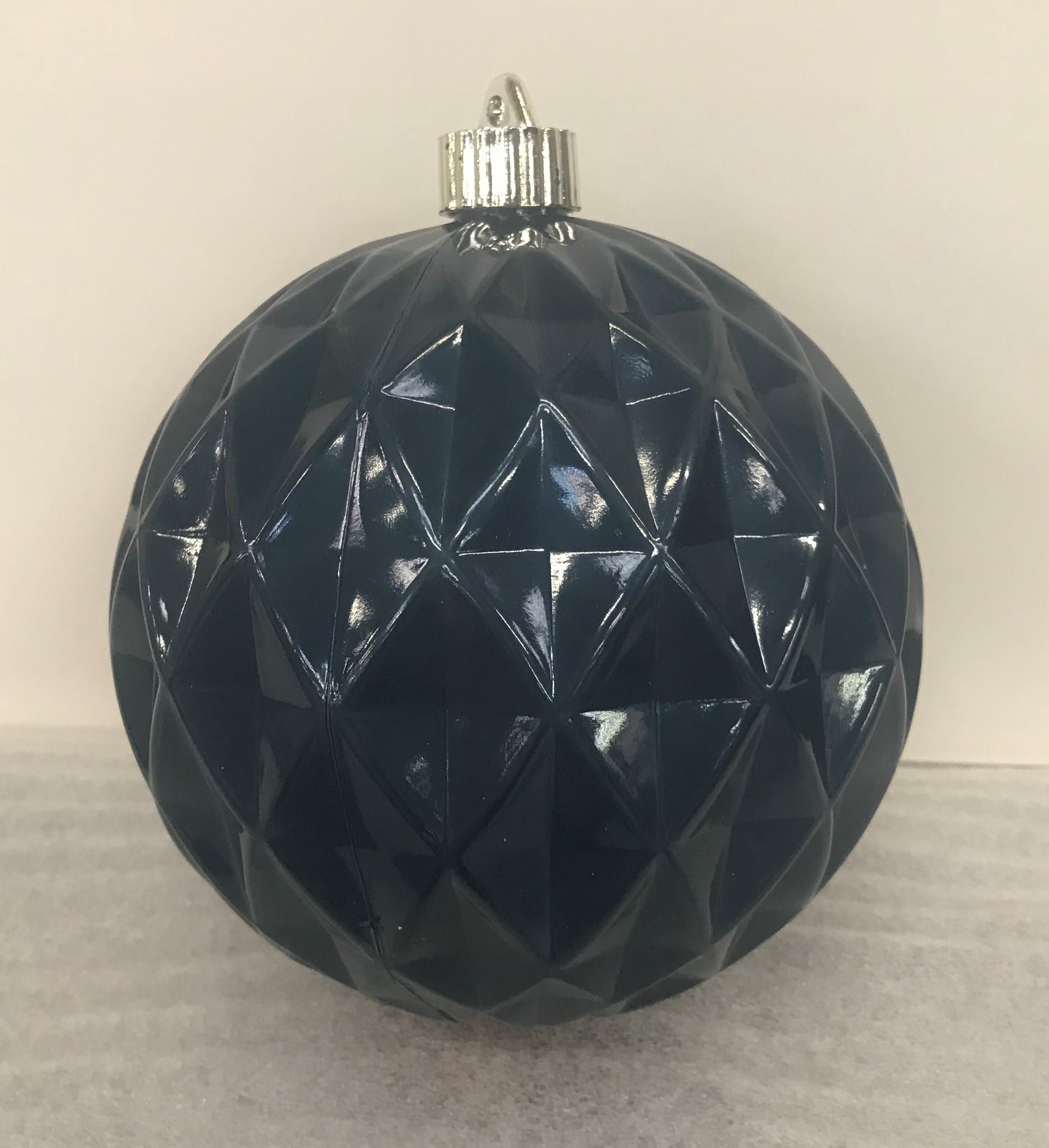 Holiday Time Dark Blue Shiny Diamond 6" Shatterproof Christmas  Ornament 1 Count