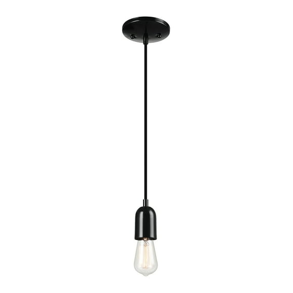 Luminaire suspendu Jaxson à une ampoule de Novogratz x Globe en similicéramique noire