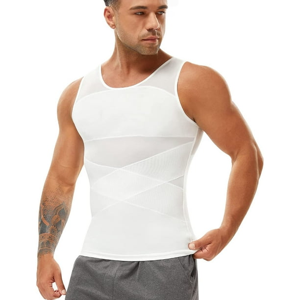 Irisnaya Men's Compression Shirt Slimming Body Shaper Sleeveless Vest