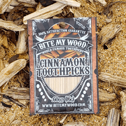 BiteMyWood Cinnamon Flavored Birchwood Toothpicks in Resealable Bag 100 qty