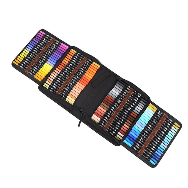 Juego de rotuladores de doble pincel, 120 colores, rotuladores de punta de fieltro, rotuladores de pincel grueso y fino para niños y adultos, rotuladores para bullet journal, letras a mano, manga,