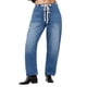 thumbnail image 1 of Pantalones vaqueros de pierna ancha for mujer, cintura alta, elásticos, pierna recta, holgados, con cordón, 1 of 6