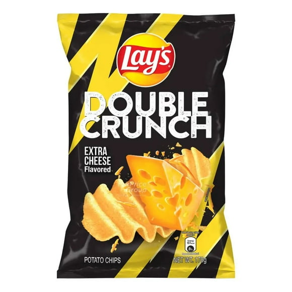 Lay's Double Crunch Croustilles de Pommes de Terre Malaisie - Extra Fromage 170 g Caisse de 15